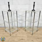 Retro (jaren 80/90) Glazen Badkamer Rek / Kastje 3 niveaus., Huis en Inrichting, Ophalen of Verzenden