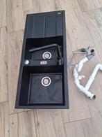 Évier avec son robinet douchette  Blanco noir 100% complet, 25 à 50 cm, Moins de 100 cm, Comme neuf, 100 à 150 cm