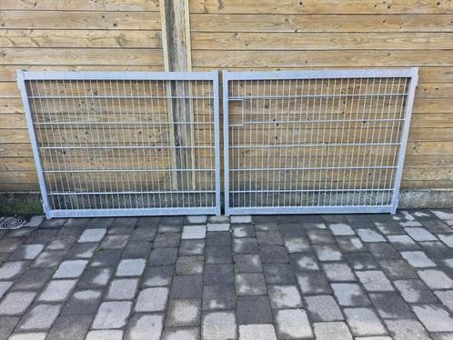 dubbele poort met staalmatvulling, Tuin en Terras, Tuinpoorten, Nieuw, Draaipoort, IJzer, 100 tot 150 cm, 200 cm of meer, Ophalen