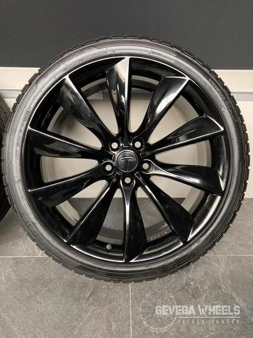 21'' originele Tesla Model S Turbine velgen + banden 5x120, Autos : Pièces & Accessoires, Pneus & Jantes, Pneus et Jantes, Pneus été