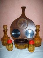 présentoir en bois pour huile vinaigre sel poivre et sauce, Enlèvement ou Envoi