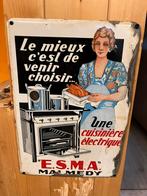 Rare plaque émaillée E.S.M.A malmedy, Collections, Enlèvement ou Envoi, Utilisé, Panneau publicitaire