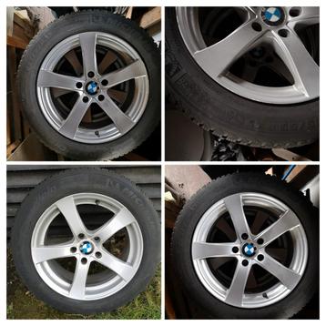 4 gantes  BMW + 4 Pneus neige Michelin Alpin 225/55 R17 101V beschikbaar voor biedingen