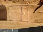 Suede leren broekpak met jas, Kostuum of Pak, Beige, Zo goed als nieuw, Ophalen