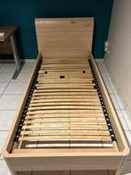 Houten bed + lattenbodem + matras, Huis en Inrichting, Slaapkamer | Bedden, Ophalen, Gebruikt, 90 cm, Eenpersoons