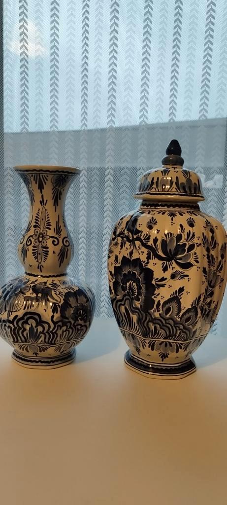 Set bloemen vaas en gemberpot delfs  50€ samen, Antiek en Kunst, Antiek | Vazen, Ophalen
