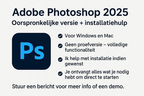 Adobe Photoshop 2025 – Oorspronkelijke versie + installatieh, Computers en Software, Ontwerp- en Bewerkingssoftware, Nieuw, MacOS