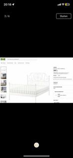 Wit dubbel bed 160cm x 200cm, Huis en Inrichting, Slaapkamer | Bedden, Ophalen, Gebruikt, Wit, Tweepersoons