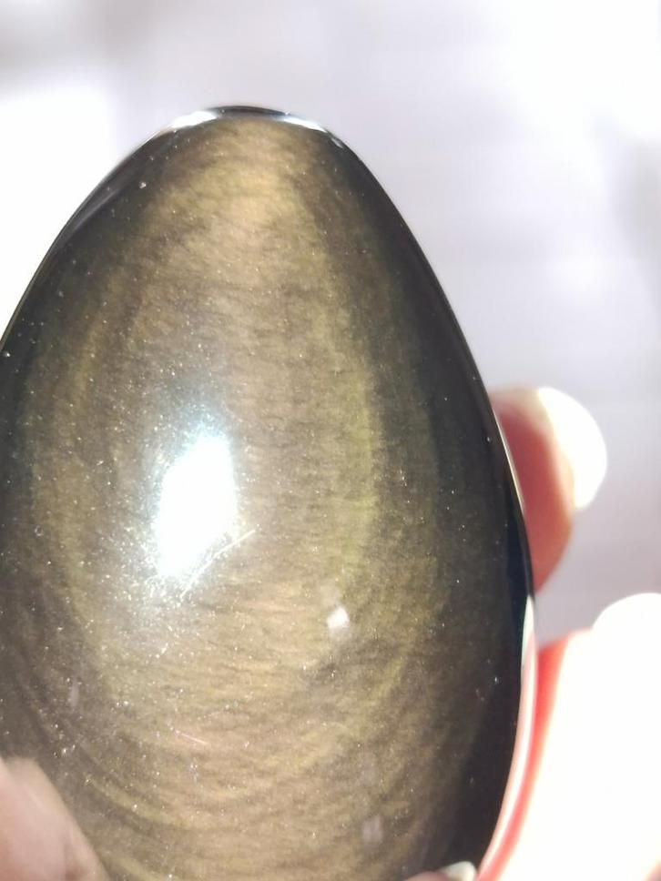 Obsidienne Œil Céleste – 86 g – Superbes reflets concentriqu, Collections, Minéraux & Fossiles, Enlèvement ou Envoi
