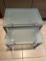 Bijzettafel, Huis en Inrichting, Ophalen, Gebruikt, Rechthoekig, Glas