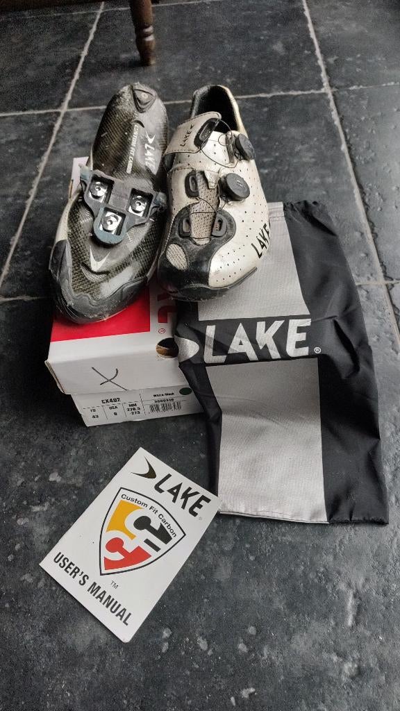 Fietsschoenen Lake CX402 met ongevormde carbon hiel, Fietsen en Brommers, Fietsen | Racefietsen, Gebruikt, Heren, Overige merken