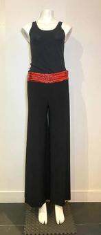 Pantalon ample noir avec ceinture à sequins, Taille 36 (S), Comme neuf, Longs, Noir