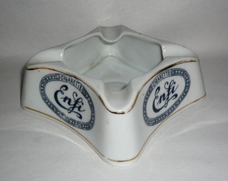 ASBAK DEFUISSEAUX, BAUDOUR CIGARETTE ENFI CA 1920, Verzamelen, Rookartikelen, Aanstekers en Luciferdoosjes, Gebruikt, Asbak, Ophalen of Verzenden