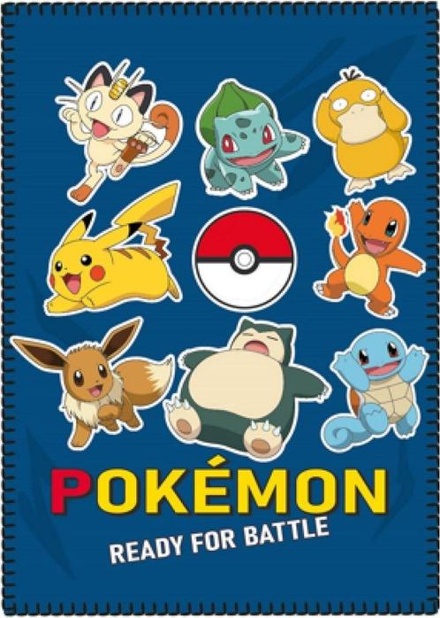 Pokemon Fleece Deken Polar Fleece - Battle - 100 x 140 cm, Kinderen en Baby's, Kinderkamer | Beddengoed, Nieuw, Deken of Dekbed