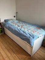 Bed Ikea met logeer- en opbergschuiven, 90 cm, Une personne, Enlèvement, Utilisé