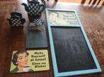 retro keuken spulletjes krijtbord onderzetter servethouder, Antiek en Kunst, Ophalen of Verzenden