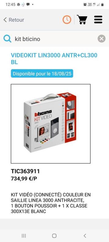 Videophone bticino, Enlèvement ou Envoi, Comme neuf
