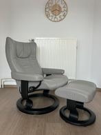 Stressless Design Fauteuil incl. Voetenbank (enorm comfort), Ophalen, 100 tot 125 cm, Zo goed als nieuw, 50 tot 75 cm