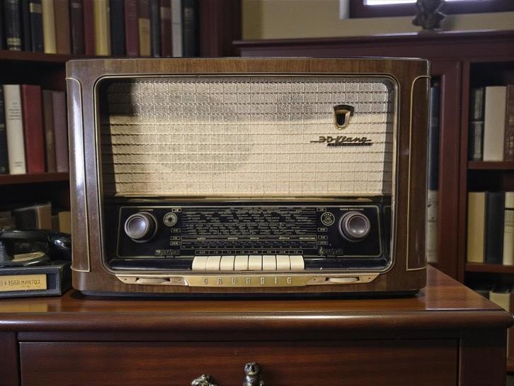 vintage houten radio Grundig. 5035, Antiek en Kunst, Antiek | Tv's en Audio, Ophalen