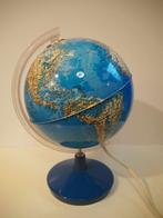 Vintage wereldbol lamp, 1970s, Hout, Vintage, Ophalen of Verzenden, Zo goed als nieuw