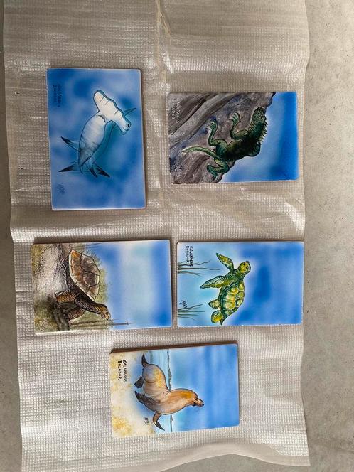 Set van 5 kunsttegels uit Ecuador – Dierendesign, Antiek en Kunst, Antiek | Wandborden en Tegels, Ophalen