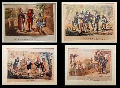 4 Prenten Dudley [19e eeuw] Shakespeare, Antiquités & Art, Art | Autres Art, Enlèvement ou Envoi
