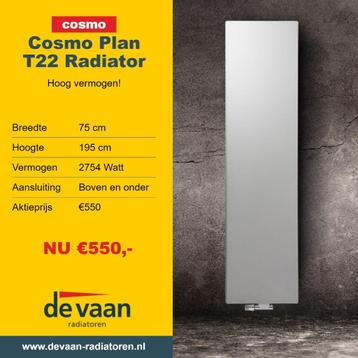 Designradiator T22 H195 x B75cm 2756W/3600W Vlak Verticaal  beschikbaar voor biedingen