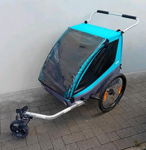 Fietskar Thule Coaster XT 2 kinderen inklapbaar 🚴‍♂️, Fietsen en Brommers, Fietsaccessoires | Aanhangwagens en Karren, Gebruikt