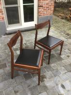 Danish teak stoelen 60ties, 2 stuks, Ophalen, Gebruikt, Twee, Bruin