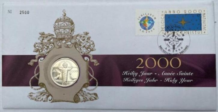 Heilig Jaar 2000 zegel en munt, Postzegels en Munten, Munten | Europa | Euromunten, Losse munt, Overige waardes, België, Ophalen of Verzenden
