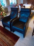2 eenzit zeteltjes, Huis en Inrichting, Fauteuils, Ophalen, Gebruikt, 50 tot 75 cm, Leer