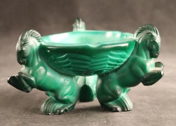 Malachiet glazen Art Deco vide-poche beschikbaar voor biedingen