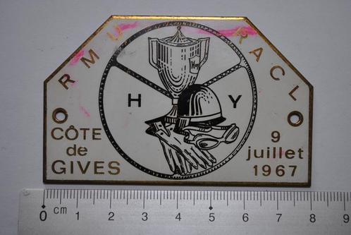 BADGE EMAILLE COTE DE GIVES JUILLET 1967 ROYAL MOTOR UNION, Verzamelen, Automerken, Motoren en Formule 1, Gebruikt, Auto's, Ophalen of Verzenden