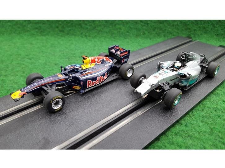 Carrera go: Red Bull RB7 + Mercedes-Benz F1 W05 Hybrid, Kinderen en Baby's, Speelgoed | Racebanen, Gebruikt, Racebaan, Elektrisch