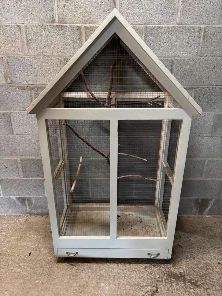 Vogelhuis, Dieren en Toebehoren, Vogels | Hokken en Kooien, Gebruikt, Hout, Ophalen