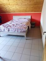 bruin-grijs achtig bed van 1,60 m breed en 2 nachtkastjes, Ophalen, Gebruikt, Bruin, Tweepersoons
