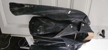 Superdry Perfecto zwarte leren jas  beschikbaar voor biedingen