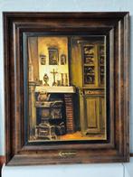Schilderij Interieur Leuvense stoof Olieverf Emiel de cooman, Ophalen