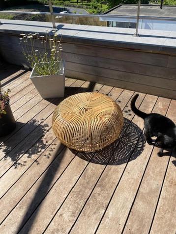 Table basse en rotin, Huis en Inrichting, Ophalen, Rond, 55 tot 75 cm, Zo goed als nieuw
