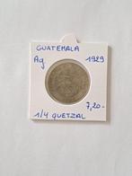 Guatemala 1/4 quetzal 1929 AG, Postzegels en Munten, Munten | Amerika, Ophalen of Verzenden
