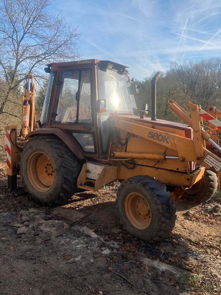 Case 580k Turbo 4X4 graaflaadmachine, Zakelijke goederen, Landbouw | Tractoren, 5000 tot 7500, Case IH, Gebruikt, Ophalen