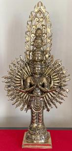 Rare Bouddha de la Compassion Géant en bronze doré du Népal, Antiquités & Art, Enlèvement ou Envoi