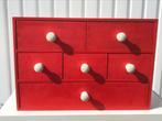 Leuk opbergkastje rood met witte knoppen, Huis en Inrichting, Kasten | Overige, Zo goed als nieuw, Ophalen