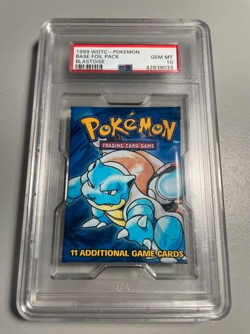 Pokémon 1999 base pack booster PSA 10 in oude case., Ophalen of Verzenden, Zo goed als nieuw, Booster