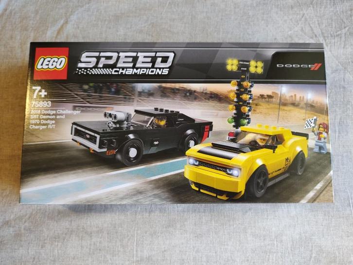 Lego Speed Champions 75893 – 2018 Challenger + 1970 Charger, Kinderen en Baby's, Speelgoed | Duplo en Lego, Nieuw, Lego, Complete set