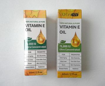 Huile de vitamine E - Lot de 2 flacons neufs de 60 ml beschikbaar voor biedingen