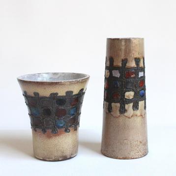 2 x vintage Perignem vazen jaren 60-70 beschikbaar voor biedingen