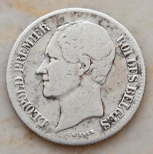 1/2 Franc 1850 (Blootshoofds) Leopold I / Zeer zeldzaam !!, Timbres & Monnaies, Monnaies | Belgique, Monnaie en vrac, Argent, Argent