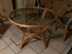Mooie ronde tafel, 50 tot 100 cm, Overige materialen, Rond, Rotan en glas