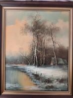 Olieverfschilderij van een winterlandschap, Ophalen